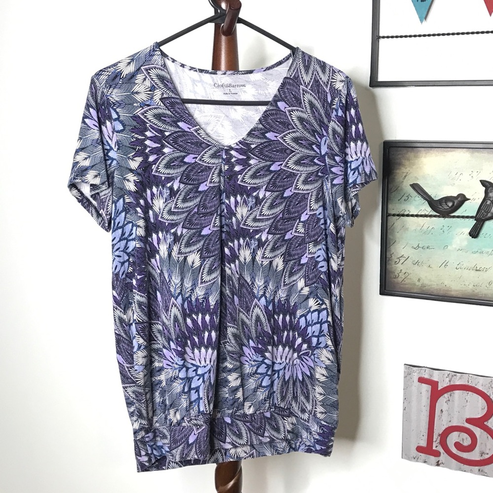 Croft & Barrow Purple Sz L Top